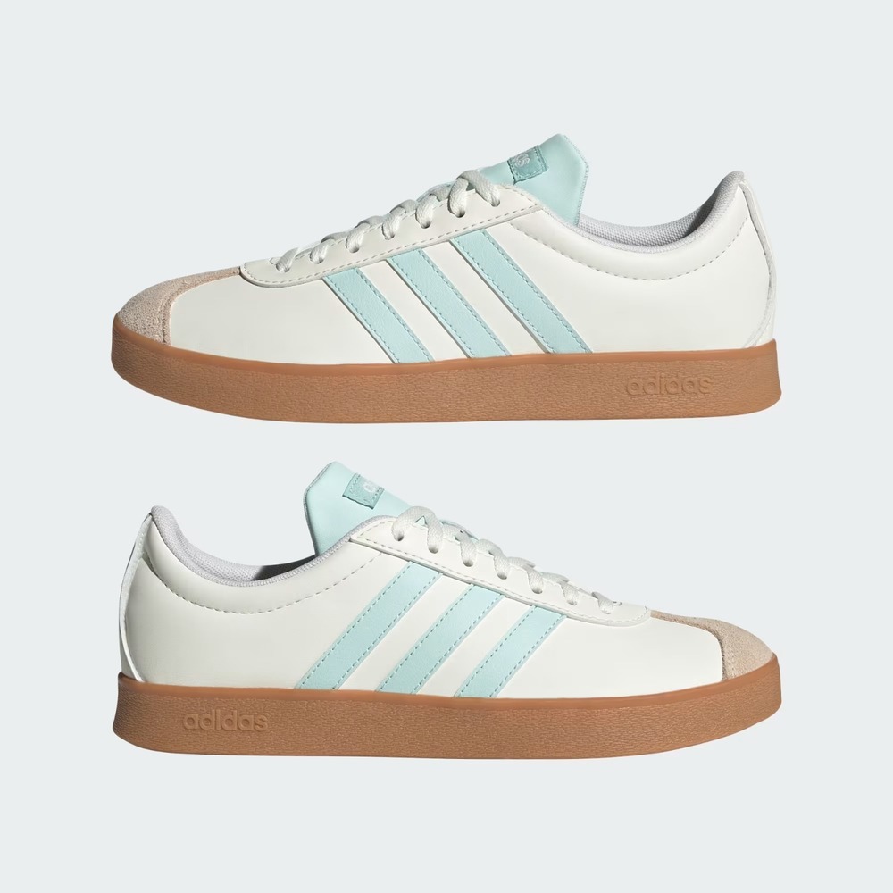 Adidas VL Court Base Women's Sneakers JI1767 Shoes White Turquoise Size 6.5 NEW